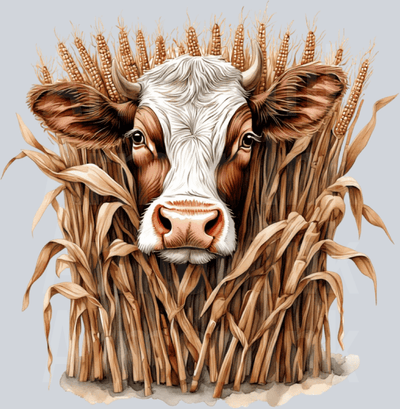 Fall Cow DTF transfer