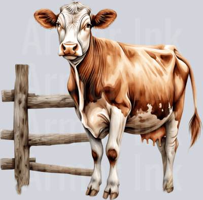 Fall Cow DTF transfer