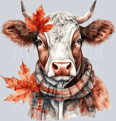 Fall Cow DTF transfer