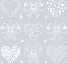 Hearts Bows Valentine White