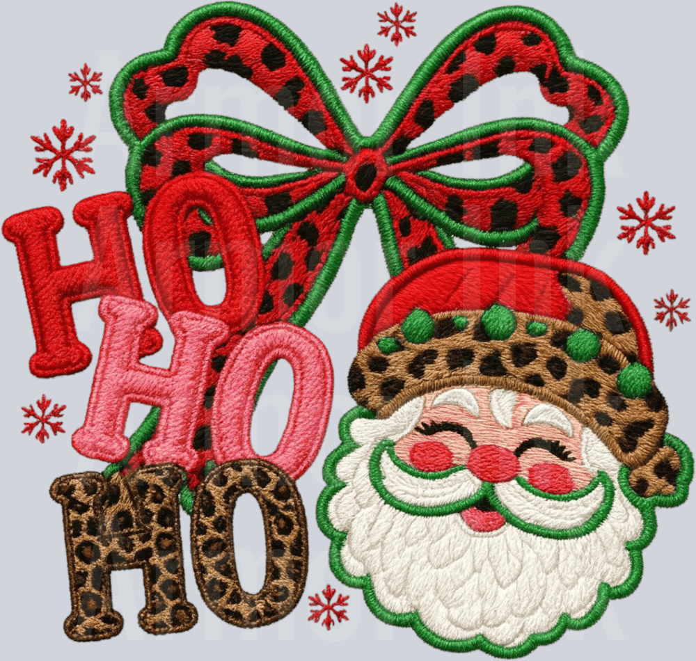 Crochet Ho Ho Ho Santa Bow