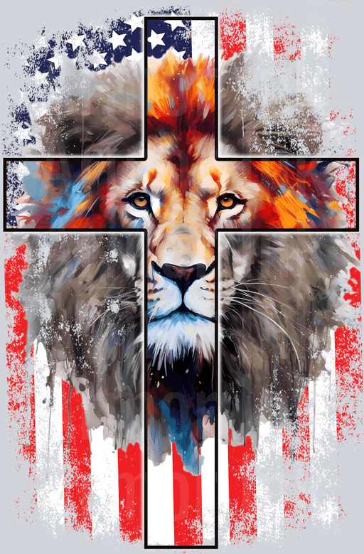 Lion American Flag