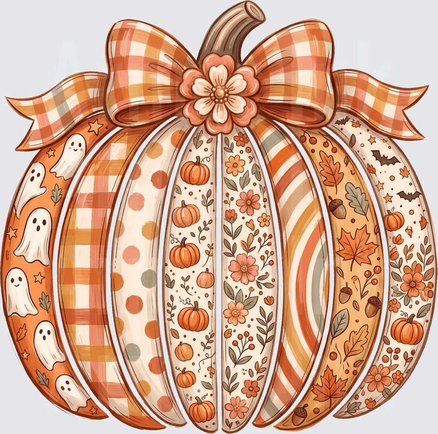 Patchwork Pumpkin DTF transfer