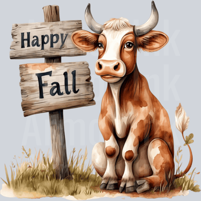 Happy Fall Cow DTF transfer