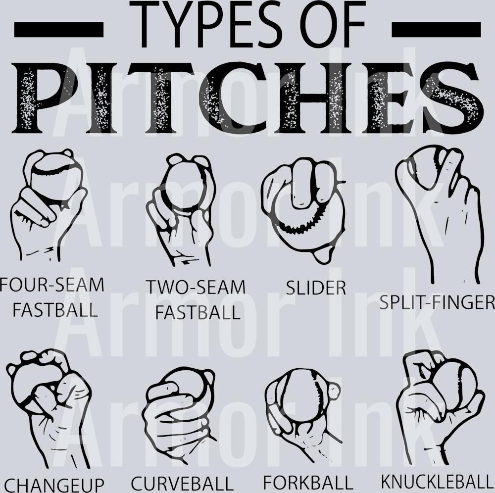 Types Of Pitches Baseball DTF Transfer ReadyToPress