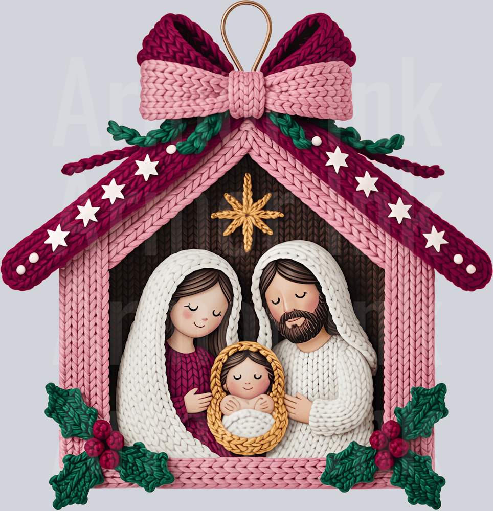 Crochet Pink Jesus Christmas