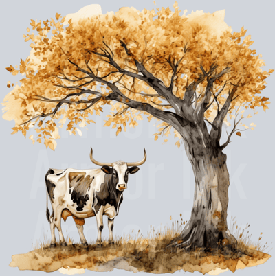 Fall Cow DTF transfer