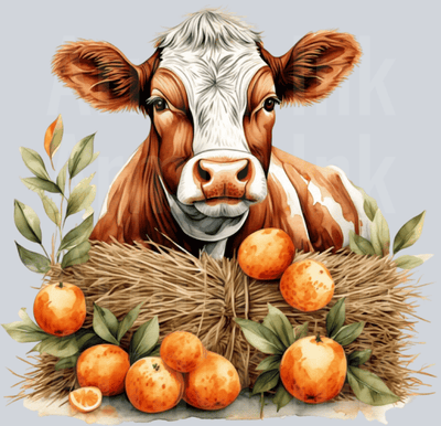 Fall Cow DTF transfer