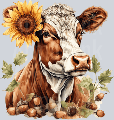 Fall Cow DTF transfer