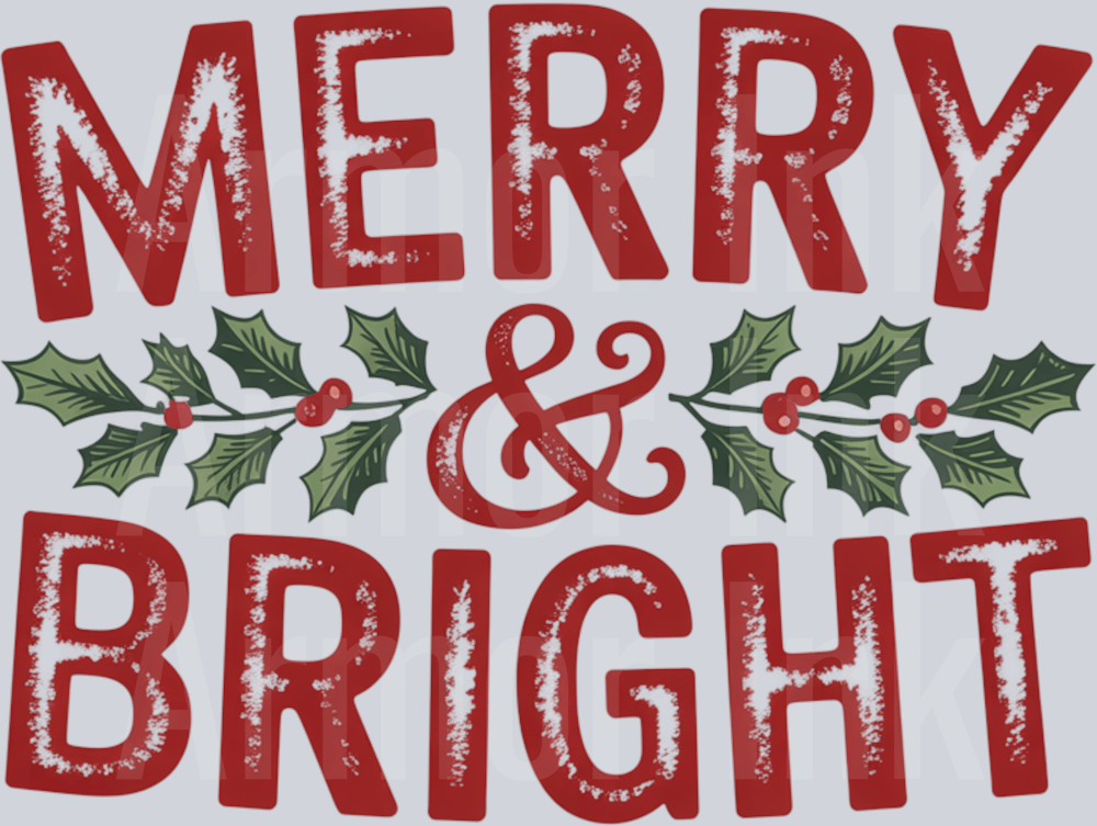 Merry and Bright Christmas Holly