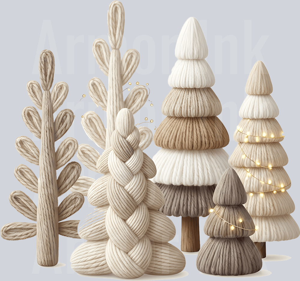 Yarn Faux Merry and Bright Christmas Tree