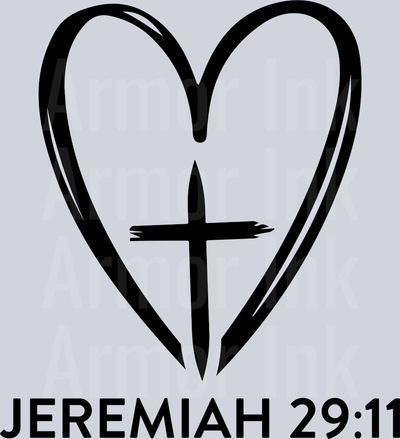 Jeremiah 29.11 Black DTF transfer