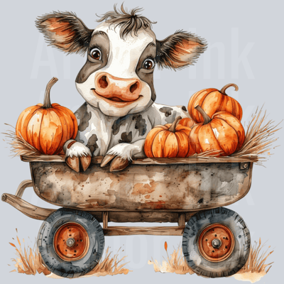 Fall Cow DTF transfer