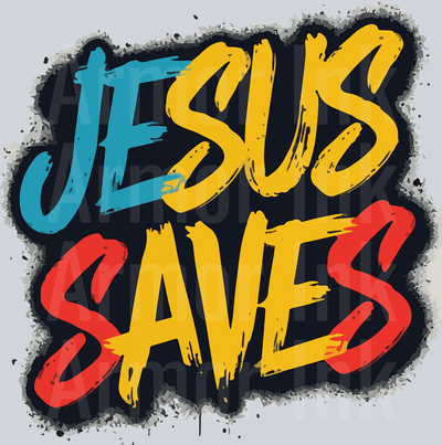Jesus Saves DTF transfer