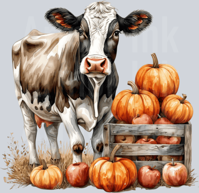 Fall Cow DTF transfer
