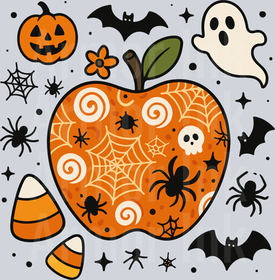 Halloween Apple DTF transfer