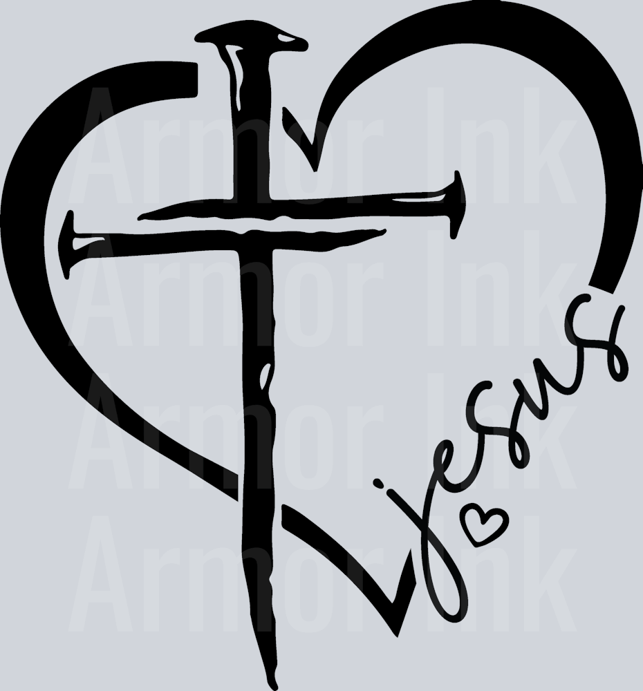 Heart Jesus Black