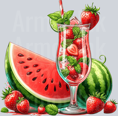 Watermelon Strawberry DTF transfer