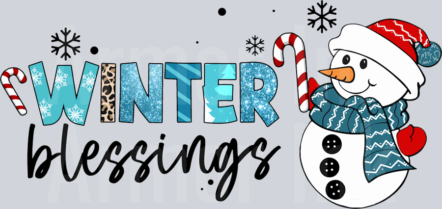 Winter Blessings DTF transfer