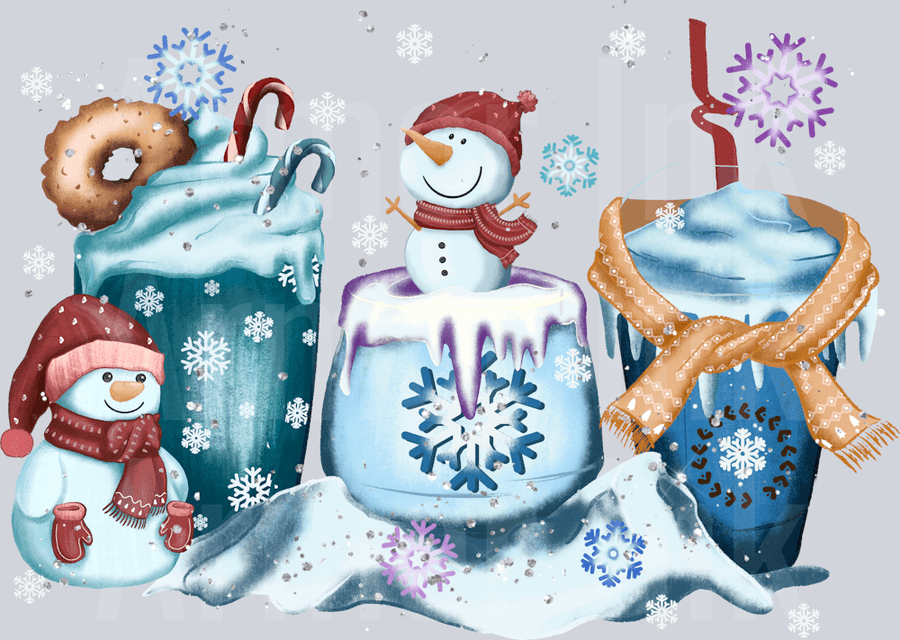 Winter Mugs DTF transfer