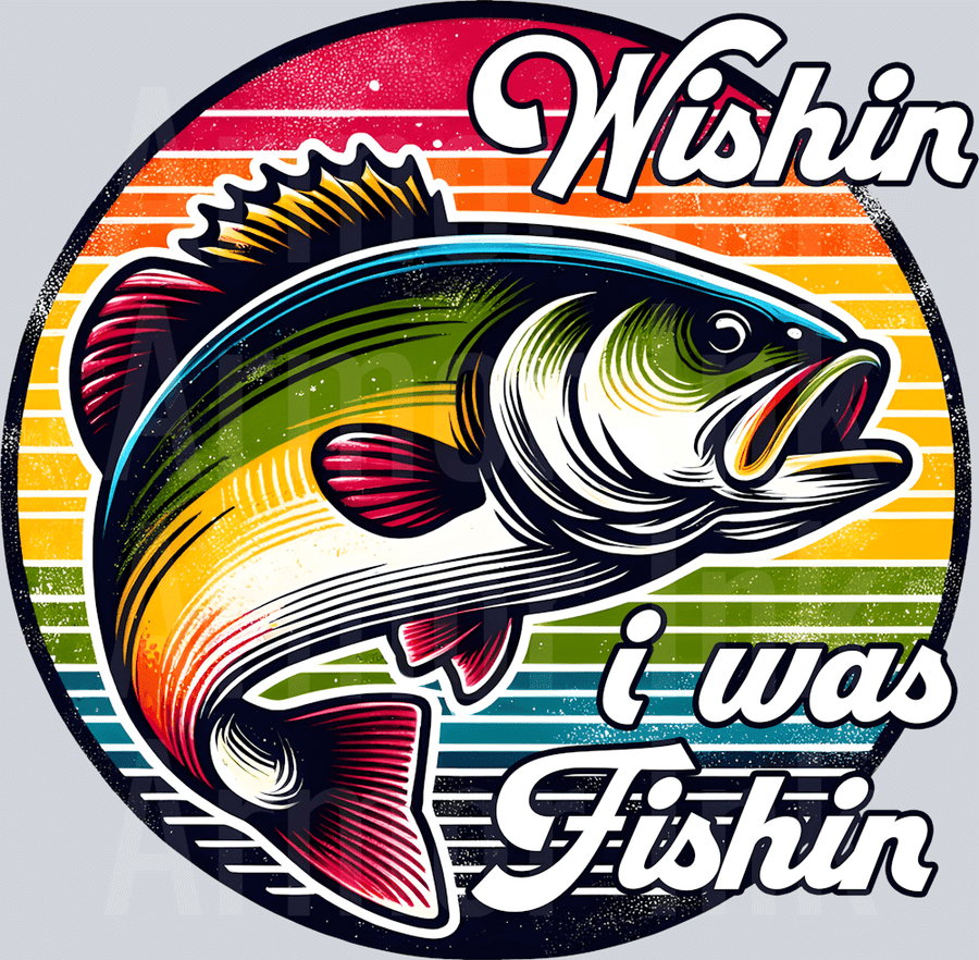 Wishin I Was Fishin DTF transfer