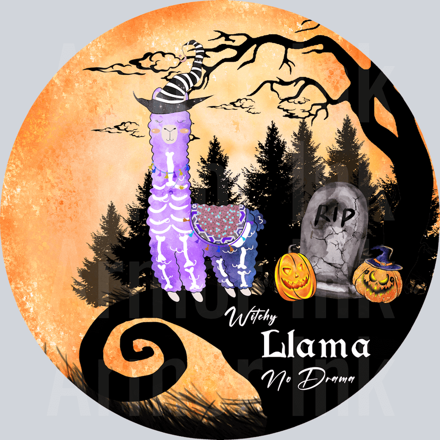 Witchy Llama No Drama DTF transfer