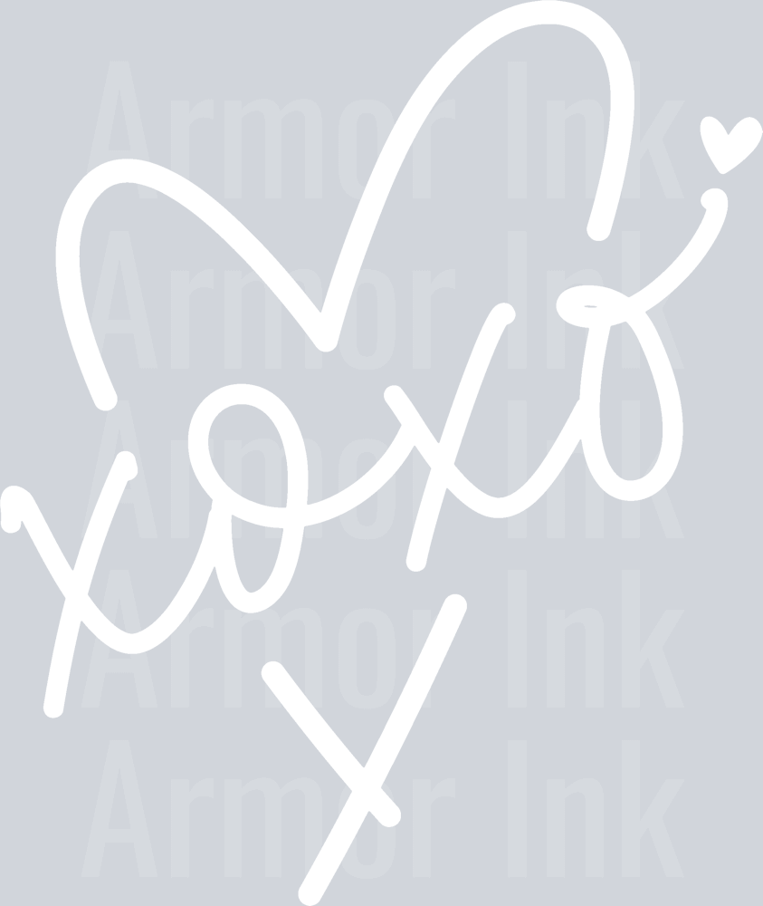 XOXO Heart White DTF transfer