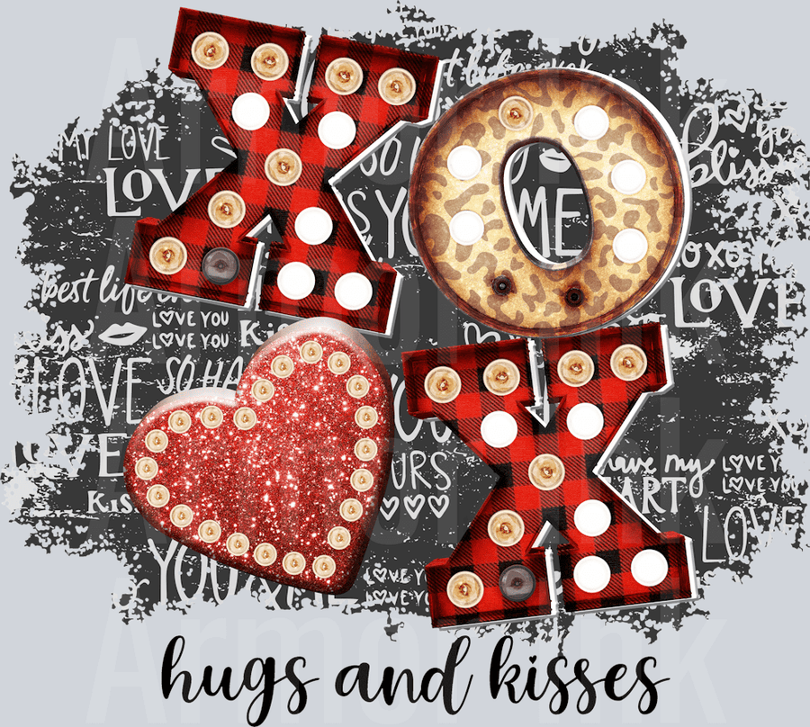 XOXo Hugs And Kisses DTF transfer