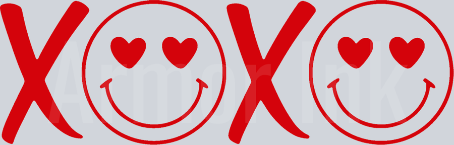 XOXO Smiley Red DTF transfer